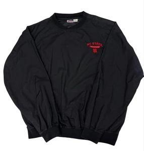 NC State Wolfpack V-Neck Windbreaker Men’s Large Golf Nylon Team Edition Black - Picture 1 of 7