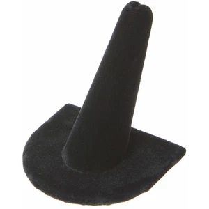 Plymor Black Velvet Ring Finger Display, U-Shaped Base, 2" W x 2" D x 2" H - Picture 1 of 3