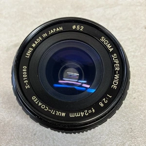 SIGMA SUPER ANCHO 1:2.8 f: 24mm MULTI-RECUBIERTO 310380 Japón 52mm Colección COMO NUEVO - Imagen 1 de 10
