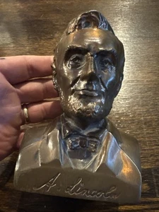 Vintage Abraham Lincoln Copper Piggy Bank Abe Banthrico Collector Metal 1974 - Picture 1 of 16