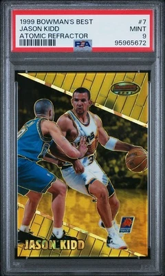 1999-00 Topps Bowman's Best #7 Jason Kidd refractor atómico #/100 PSA 9 como nuevo patio Foto 1 de 2