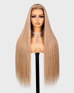 Glueless Wigs Human Hair Pre Plucked Pre Cut 220% Density Highlight Milk Tea ... - Picture 1 of 6