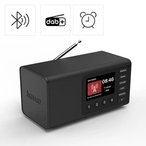 Hama DAB Digitalradio DR1001BT Schwarz UKW FM DAB+ Bluetooth Radio Radiowecker - Bild 1 von 8