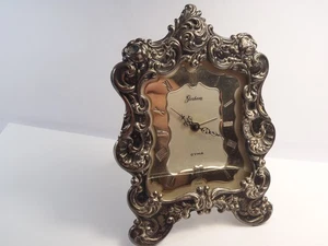 Vintage Cyma Clock C. & Gorham Sterling Silver 321C Floral Repousse Alarm Clock - Picture 1 of 21