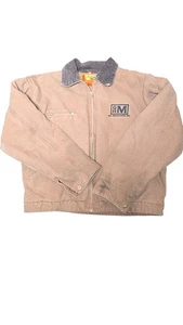 Vintage 90s Port Authority Jacket Brown Canvas Quilted Detroit J763 Gr. L - Bild 1 von 8