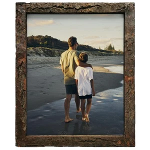 8.5x11 Rustic Picture Frame with Natural Real Bark,High Definition Glass Wood... - Picture 1 of 8