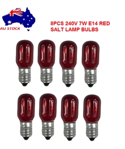 8 PCS 7W E14 240V Red Bulbs Salt Lamp Replacement Bulbs - Picture 1 of 4