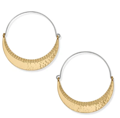 Pendientes de aro grandes de oro cepillado Brighton Palm Canyon nuevos con etiquetas $68 Foto 1 de 4