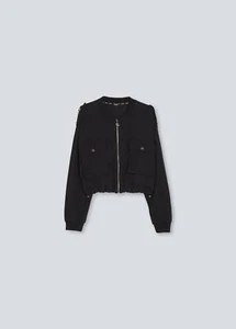 LIU JO GIACCA JERSEY CATENE-  NERO - TA2045J6182-22222 - Picture 1 of 1
