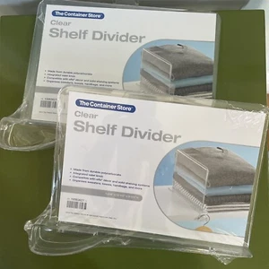 Lot of 2 The Container Store Clear Shelf Divider 1-3/4”x 12-1/2”x 9-1/2” NEW - Picture 1 of 6