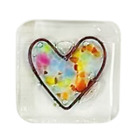 Token Glass Heart Card Keepsake Gift -Heart Keepsake  Cards-Fused Glass9847