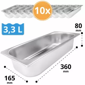 Depósito de hielo 3,3 litros 360x165x80 mm 10 piezas cuenco de hielo vitrina de hielo helado cafetería - Imagen 1 de 2