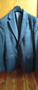 Massimo Dutti Komplettanzug grau kariert Größe 50/42 100% Wolle - Bild 1 von 11