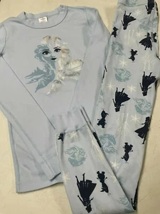 HANNA ANDERSSON ORGANIC COTTON DISNEY FROZEN ELSA LONG JOHNS PAJAMAS 150 12 - Picture 1 of 3