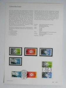 Deutsche Bundespost Ministerkarte 1973 Din A 4 Mi.Nr. 774-777 Umweltschutz - Picture 1 of 1
