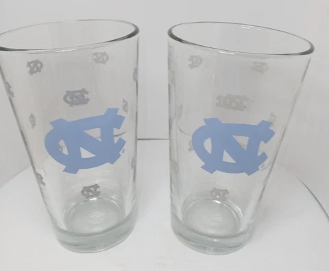 North Carolina Tar Heels NCAA 16oz Drinking Glass - Carolina Blue  Set of 2 Cover