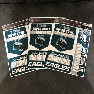 Super Bowl LIX Champions Philadelphia Eagles 3 Pack Decals - Lot of 3 Sheets - Picture 1 of 3