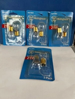 4 Packs. Total 8 New Westinghouse 21W S.C. Bayonet Base Bulbs 03727 - Image 1 of 2