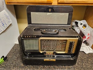 vintage 1954 1955 zenith l600 6l40 trans-oceanic portable tube radio - Picture 1 of 22
