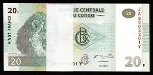 Congo 20 Francs 2003, UNC, ½ BUNDLE, Pack of 50 PCS, Consecutive, P-94a - Picture 1 of 5