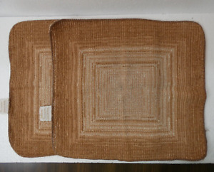 VTG Utica JP Stevens Set of 2 Brown Washcloths Square Pattern Cotton Blend 13"