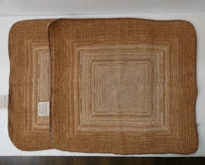 VTG Utica JP Stevens Set of 2 Brown Washcloths Square Pattern Cotton Blend 13" - Picture 1 of 8
