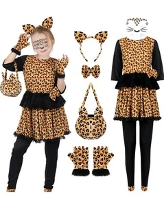 Cheetah Costume for Girl's Halloween,Girl's Leopard Costume Dress - Picture 1 of 4