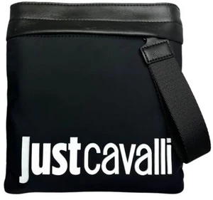 Justcavalli Range Institutional Logo Nylon Womens Bag In Black - Picture 1 of 3