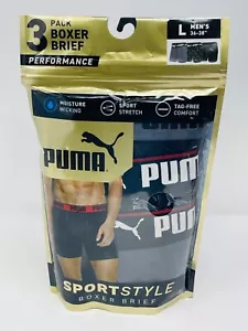 "Paquete de 3 calzoncillos boxer Puma SportStyle rendimiento grandes para hombre 36-38"" nuevos" - Imagen 1 de 2