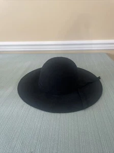 MAJOR WEAR Damen Black Floppy (Boho?) Mütze (100% Wolle) mit Band - gekauft in London - Bild 1 von 24