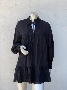 Zara schwarzes fließendes Minikleid Gr. | XS | - Bild 1 von 5