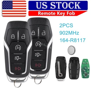 2 Replacement For 2015 2016 2017 Ford F-150 Smart Remote Key Fob Push to Start - Picture 1 of 7