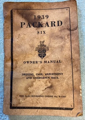 Packard Six Owners Manual 39 Original 1939 para Motor de 6 Cilindros Foto 1 de 4