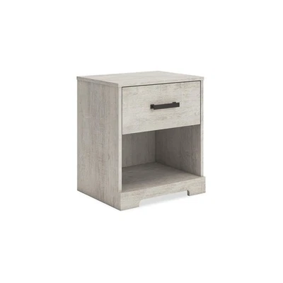 Shawburn Farmhouse 1 Drawer Nightstand with Opening Storage for Bedroom, Gray - Image 1 of 4