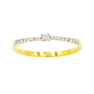Anillo solitario oro 9k 1,0 gramos diamante natural 0,13 quilates anillo... - Imagen 1 de 6
