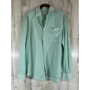 Camicia uomo Weavers of Ireland Baird McNutt taglia large lino verde menta Gingham - Foto 1 di 9