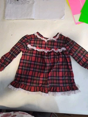 Baby Girl Red Flannel Night Gown 18 Mo - Image 1 of 4