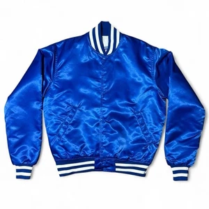 Vintage 80s Satin Blue Embroidered ‘Robby Len’ Starter Varsity Jacket MEDIUM - Bild 1 von 7