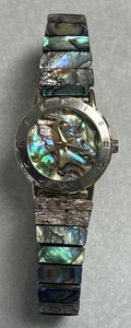 LA EXPRESS Japona Quartz Abalone Gold Tone Women’s Wrist Watch New Battery - Picture 1 of 6