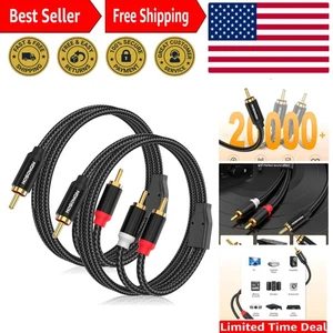 RCA Y Cavo Sdoppiatore, 3.3Ft, Confezione da 2, Cavo Audio da 1 Maschio a 2 Maschio, Placcato Oro... - Foto 1 di 7