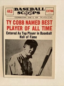 1961 NU-Card Scoops High Grade Set Break #443 Ty Cobb Named Best Player EX/NM - Picture 1 of 4