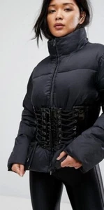 ** ASOS Puffer Jacket with Vinyl Corset Steppjacke Corsage ** - Bild 1 von 5