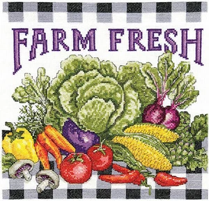 Kit de punto de cruz contado diseño funciona ~ verduras frescas de granja #DW3474 - Imagen 1 de 4