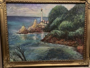Vintage Landscape Oil Painting “Florence Vista Lite House” by Bill Rakocy - Picture 1 of 4