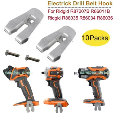 10x for Ridgid OEM Belt Clip Hook With Screw For Ridgid R87207B R86011B R8693 - Image 1 of 4