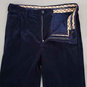 Brooks Brothers Pants Mens 34X32 Blue Corduroy Thompson Trousers Wide Whale - Picture 1 of 10