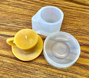 Platillo de taza de silicona molde vela jabón fácil liberación boda fiesta casero - Imagen 1 de 7