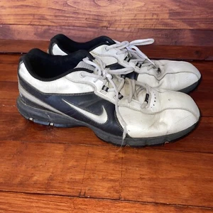 Nike Power Channel TAC Golf Shoes Cleats Men's Size 12 White/Black 317682-102 - Picture 1 of 9