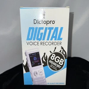 DICTOPRO Digital Voice Activated Recorder 8GB Noise Reduction Easy Conceal ~ NEW - Picture 1 of 13