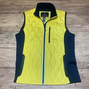 Women's M Victorinox Quilted Yellow/Black Vest Jacket Full Zip Primaloft - Picture 1 of 8